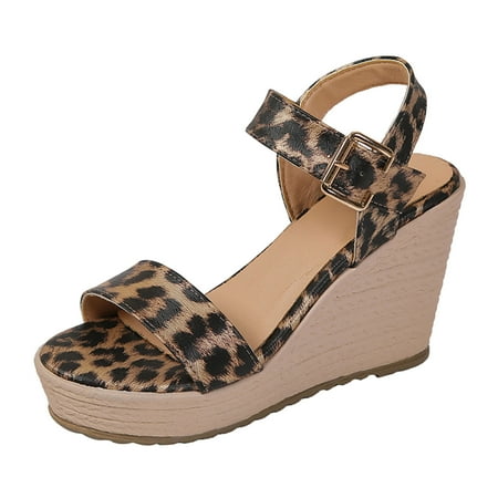 Cathalem Fashion Spring Summer Women Sandals Thick Sole Wedge Heel High Heel Leopard Print Open Toe Breathable Buckle Strap Comfortable Yellow 37
Cathalem Fashion Spring Summer Women Sandals Thick Sole Wedge Heel High Heel Leopard Print Open Toe Breathable Buckle Strap Comfortable Yellow 37