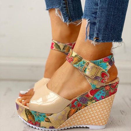 Ykohkofe Women Fish Mouth Platform High Heels Wedge Sandal Lace Unpositioned Printing National Style Slope Sandals
Ykohkofe Women Fish Mouth Platform High Heels Wedge Sandal Lace Unpositioned Printing National Style Slope Sandals