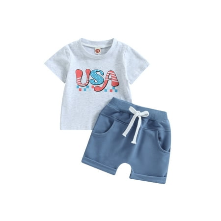 4th of July Baby Boy Outfit USA Short Sleeve T Shirt Tops Elastic Waist Shorts Set Patriotic Summer Clothes
4th of July Baby Boy Outfit USA Short Sleeve T Shirt Tops Elastic Waist Shorts Set Patriotic Summer Clothes