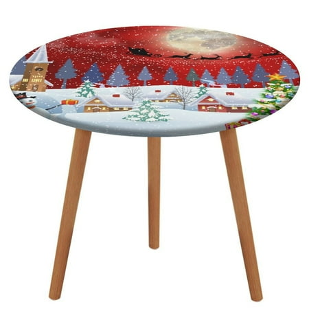 Bybiment Round Fitted Tablecloth with Elastic Edge Christmas Landscape Christmas Tree Snowman Decorative Tablecloth Table Cover 47 Inch
Bybiment Round Fitted Tablecloth with Elastic Edge Christmas Landscape Christmas Tree Snowman Decorative Tablecloth Table Cover 47 Inch