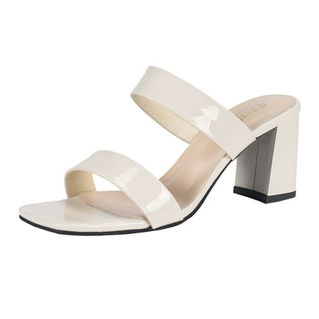 GNEIKDEING Ladies Summer Solid Color Thick High Heel Thin Strap Sandals Gift on Clearance
GNEIKDEING Ladies Summer Solid Color Thick High Heel Thin Strap Sandals Gift on Clearance