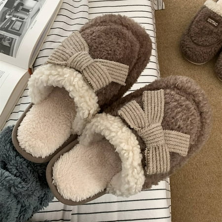 Kuluzego Winter Indoor Warm Home Floor Plush Shoes Fashion Retro Style Bow Warm Non-slip Cotton Slippers Women s Shoes
Kuluzego Winter Indoor Warm Home Floor Plush Shoes Fashion Retro Style Bow Warm Non-slip Cotton Slippers Women s Shoes