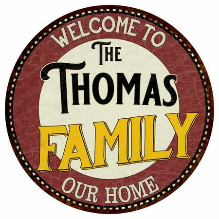 The Thomas Family 14" Round Metal Sign Kitchen Game Room Décor 100140038015