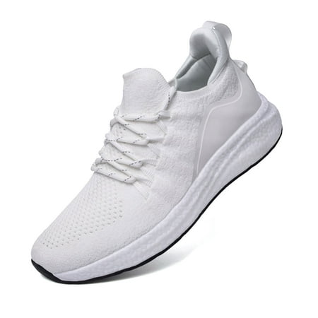 Poemlady Adult Men s Running Gym Mesh Sneaker White1 US9.5