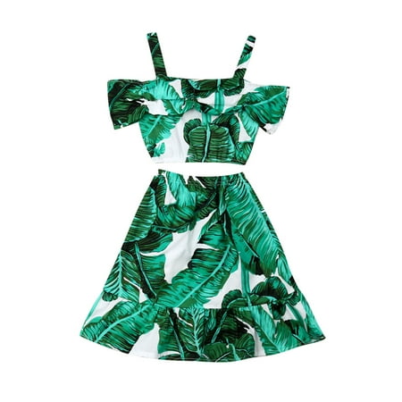 Suanret Toddler Baby Girls Skirt Set Ruffle Strap Crop Tops+Boho Floral Skirt Dress Outfits Summer Clothes Green 4-5 Years
Suanret Toddler Baby Girls Skirt Set Ruffle Strap Crop Tops+Boho Floral Skirt Dress Outfits Summer Clothes Green 4-5 Years