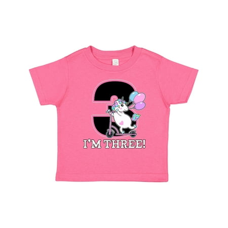 Inktastic Third Birthday Unicorn Girls Gift Toddler Toddler Girl T-Shirt