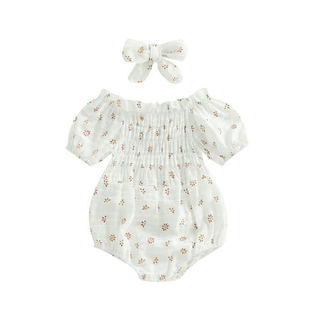 KelaJuan Baby Girls Jumpsuit Set Floral Print Short Sleeve Pleated Romper with Bow Headband Summer Outfits
KelaJuan Baby Girls Jumpsuit Set Floral Print Short Sleeve Pleated Romper with Bow Headband Summer Outfits