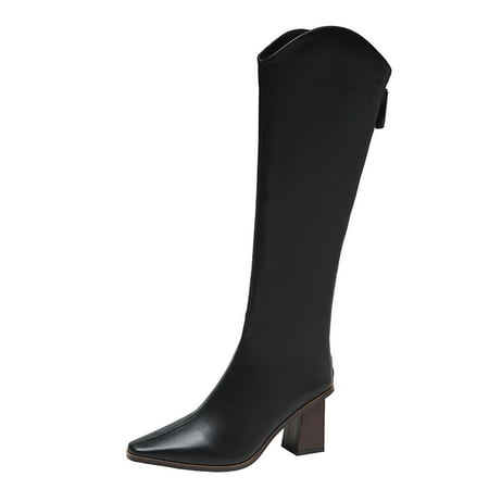 Fsqjgq Thigh High Stretch Boots for Women Wide Feet Fashion Autumn Women Knee High Boots Thick Heel Middle Heel Pointed Back Zipper Solid Color Casual Taupe Boots for Women Knee High Flat Black 40
Fsqjgq Thigh High Stretch Boots for Women Wide Feet Fashion Autumn Women Knee High Boots Thick Heel Middle Heel Pointed Back Zipper Solid Color Casual Taupe Boots for Women Knee High Flat Black 40