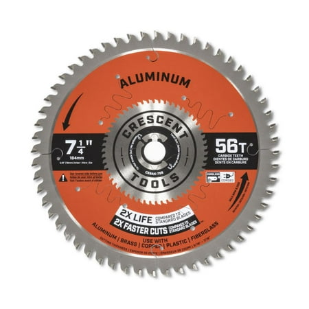 

Crescent Circular Saw Blade 7 1/4 X 56 Tooth Thick Aluminum