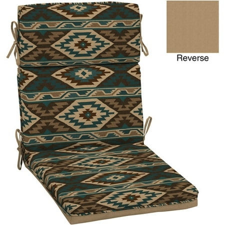 Better Homes and Gardens Outdoor Reversible Dining Chair Cushion with Welt, Southwest Horizontal