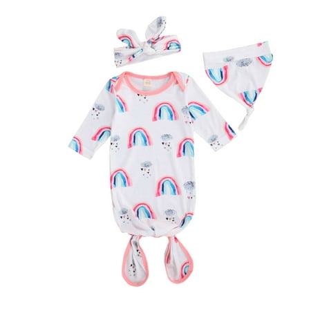 Carolilly Baby Sleeping Bag Set Rainbow Print Newborn Cotton Hug Quilt