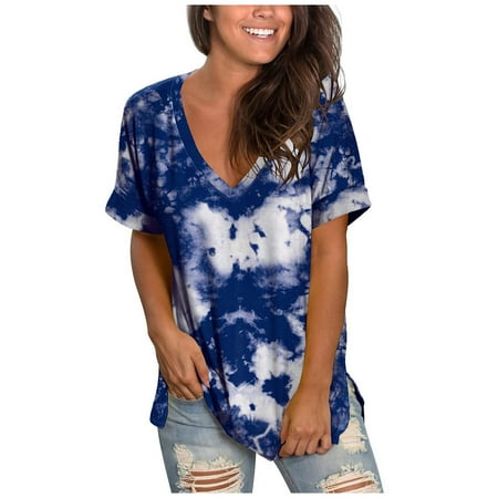 Womens Fashion Plus Size Gradient Color V-Neck Short Sleeve T-shirt Tops Blouse
Womens Fashion Plus Size Gradient Color V-Neck Short Sleeve T-shirt Tops Blouse