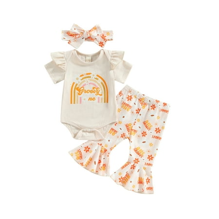 Kids Baby Girls Summer Outfits Set Short Sleeve Rainbow Print Romper Flower Print Flare Pants Headband
Kids Baby Girls Summer Outfits Set Short Sleeve Rainbow Print Romper Flower Print Flare Pants Headband