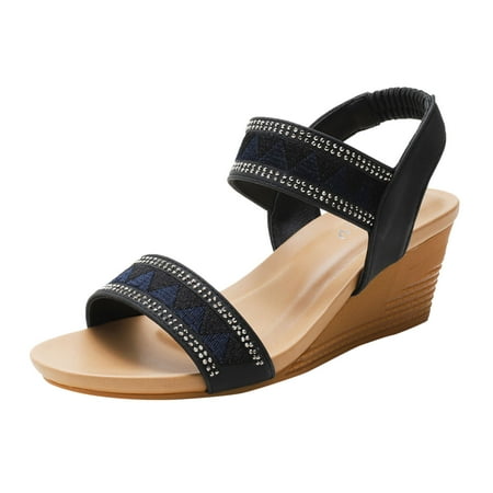 Cathalem Women Sandals Roman Style Comfortable Large Wedge Heel Thick Sole Open Toe Sandals Black 40
Cathalem Women Sandals Roman Style Comfortable Large Wedge Heel Thick Sole Open Toe Sandals Black 40