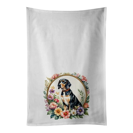 American English Coonhound and Flowers Kitchen Towel Set of 2 White Dish Towels 19 in x 28 in
American English Coonhound and Flowers Kitchen Towel Set of 2 White Dish Towels 19 in x 28 in