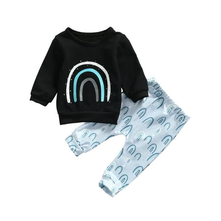 Sunisery Autumn Toddler Kid Boys Girls Clothes Set Long Sleeve Rainbow Print Sweatshirt Tops Pants Outfit Black 3-4 Years
Sunisery Autumn Toddler Kid Boys Girls Clothes Set Long Sleeve Rainbow Print Sweatshirt Tops Pants Outfit Black 3-4 Years