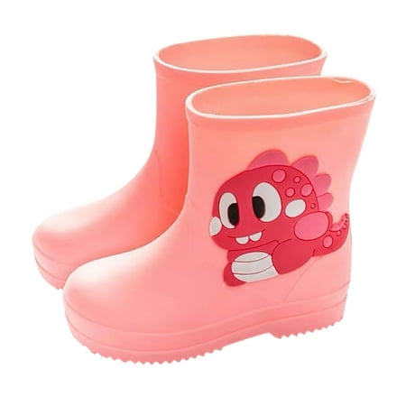 

Cathalem Shoes Girls Female Girls Rain Boots Size 4 Rubber Children Water Shoes Rain Boots Kids Baby Cartoon Shoes Big Kids Pink 7