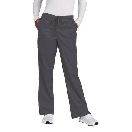 WonderWink Women s Petite WorkFlex Flare Leg Cargo Pant WW4750P In Pewter