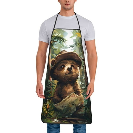 Wukai Jungle Hat Bear Print Aprons Adjustable Bib Aprons Cooking Kitchen Chef Apron for Women and Men
Wukai Jungle Hat Bear Print Aprons Adjustable Bib Aprons Cooking Kitchen Chef Apron for Women and Men