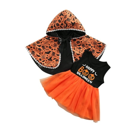 Carolilly Halloween Baby Girls Clothes Set Letter Pumpkin Print Sleeveless Tutu Dress+ Cloak Outfit
Carolilly Halloween Baby Girls Clothes Set Letter Pumpkin Print Sleeveless Tutu Dress+ Cloak Outfit