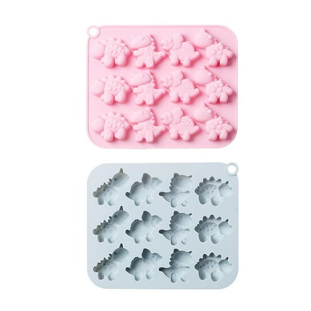 2pcs 12 Grids Dinosaur Chocolate Cake Candy Baking Silicone Mold for Homemade Handmade Home