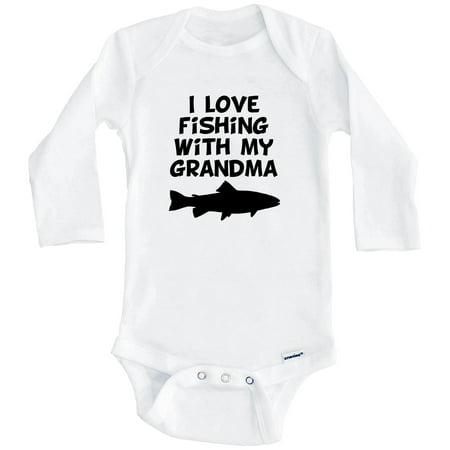 I Love Fishing With My Grandma One Piece Baby Bodysuit (Long Sleeve) 3-6 Months White
I Love Fishing With My Grandma One Piece Baby Bodysuit (Long Sleeve) 3-6 Months White