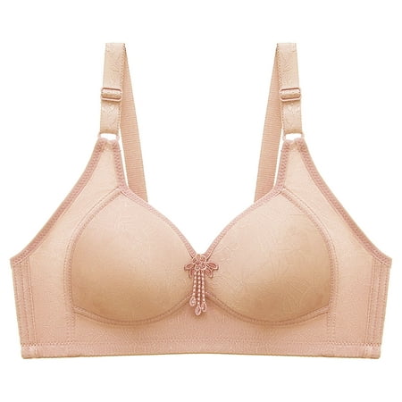 

RQYYD Reduced Women s Wireless Bra Full Cup Bras for Women No Underwire Push Up Shaping Wire Free Everyday Bra(Beige L)