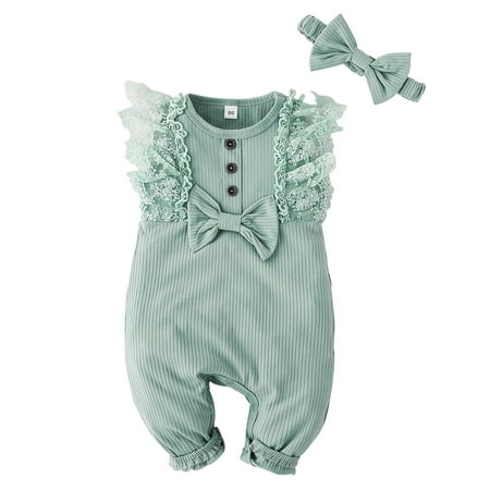 MAMOWEAR Newborn Baby Girl Clothes Rompers Lace Ruffle Sleeveless One-Pieces Jumpsuits Bodysuit Outfits Set Light Green 18-24 Months
MAMOWEAR Newborn Baby Girl Clothes Rompers Lace Ruffle Sleeveless One-Pieces Jumpsuits Bodysuit Outfits Set Light Green 18-24 Months