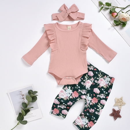 3pc Baby Girl Clothes Set 0-2 T Infant Toddler Girls Rib Long Sleeve Bodysuit Romper+ Floral Pants+ Headband Outfits
3pc Baby Girl Clothes Set 0-2 T Infant Toddler Girls Rib Long Sleeve Bodysuit Romper+ Floral Pants+ Headband Outfits