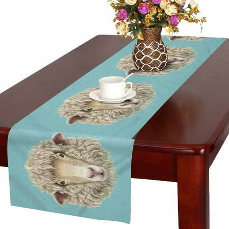 MKHERT Portrait of Ram Sheep Head Retro Animal on Blue Background Table Runner Home Decor for Home Kitchen Dining Wedding Party 16x72 Inch
MKHERT Portrait of Ram Sheep Head Retro Animal on Blue Background Table Runner Home Decor for Home Kitchen Dining Wedding Party 16x72 Inch