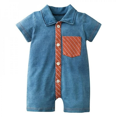 Clearance!Newborn Baby Short-sleeve Romper Infant Boy Girl Knitted Denim Pocket Jumpsuit Outfit One-piece Toddler Clothing Hot
Clearance!Newborn Baby Short-sleeve Romper Infant Boy Girl Knitted Denim Pocket Jumpsuit Outfit One-piece Toddler Clothing Hot