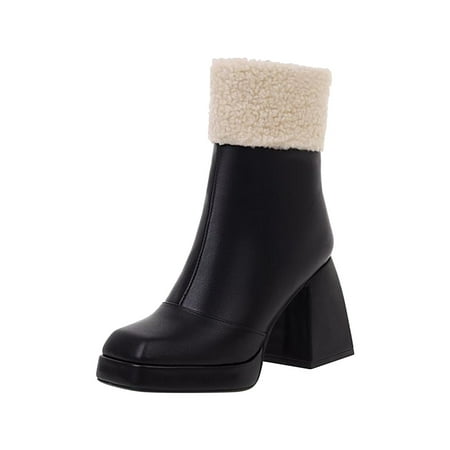 Boots for Women Block High Heels Winter Warm Dressy Shoes Square Toe Fashion Platform Short Booties
Boots for Women Block High Heels Winter Warm Dressy Shoes Square Toe Fashion Platform Short Booties