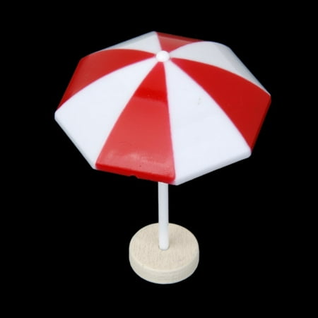 BESTONZON Beach Sun Umbrella Miniature Landscape Bonsai mini house Decor (Red)