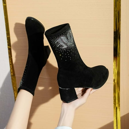 Fashion Deals Juebong Women s Winter Fall Flock Boots Middle Heels Chunky Heel Fashion Solid Color Boots
Fashion Deals Juebong Women s Winter Fall Flock Boots Middle Heels Chunky Heel Fashion Solid Color Boots