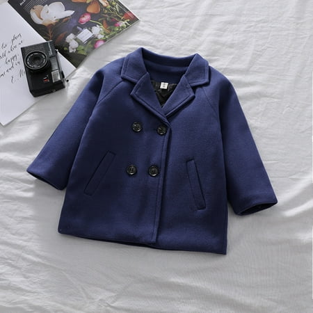 HAOTAGS Kids Girl Lapel Double Breasted Pea Coat Long Sleeve Button Trench Coat Pocket Outerwear Navy Size 4-5 Years
HAOTAGS Kids Girl Lapel Double Breasted Pea Coat Long Sleeve Button Trench Coat Pocket Outerwear Navy Size 4-5 Years