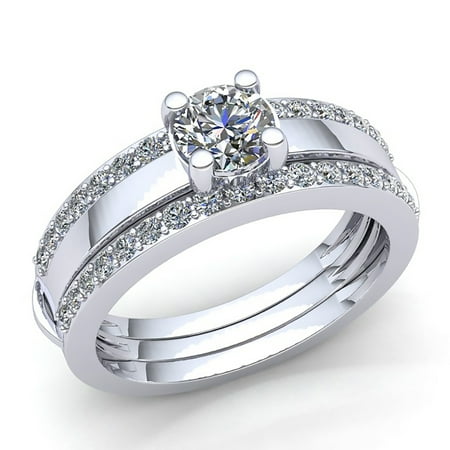Natural 0.75ct Round Cut Diamond Ladies Bridal Solitaire Anniversary Engagement Ring Solid 14K Rose, White or Yellow Gold GH I1