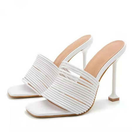BRISEZZS Heeled Sandals for Women- Slip-on New Style Square Toe Casual Summer Sandals #417 White-8.5
BRISEZZS Heeled Sandals for Women- Slip-on New Style Square Toe Casual Summer Sandals #417 White-8.5
