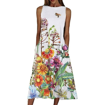 PIKADINGNIS Womens Summer Flower Floral Print Dresses for Women One Word Collar Skirt Middle Length Dress with Pockets Sleeveless Dress
PIKADINGNIS Womens Summer Flower Floral Print Dresses for Women One Word Collar Skirt Middle Length Dress with Pockets Sleeveless Dress