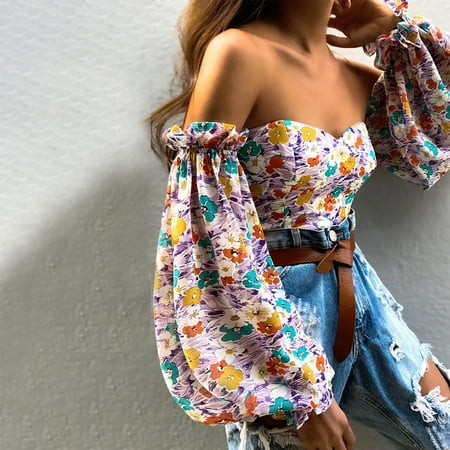 qolati Womens One Shoulder Tops Summer Casual Dressy Bustier Strapless Corset Shirts Sexy Floral Print Long Sleeve Beach Blouse
qolati Womens One Shoulder Tops Summer Casual Dressy Bustier Strapless Corset Shirts Sexy Floral Print Long Sleeve Beach Blouse