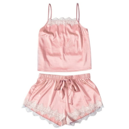 Women s Solid Splicing Lace Elastic Vest Sling Sexy Pajama Shorts Set family christmas pajamas Pink M
Women s Solid Splicing Lace Elastic Vest Sling Sexy Pajama Shorts Set family christmas pajamas Pink M