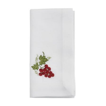 Saro Lifestyle YP137.W20S 20 in. Embroidered Grapes Table Napkins White - Set of 4
Saro Lifestyle YP137.W20S 20 in. Embroidered Grapes Table Napkins White - Set of 4