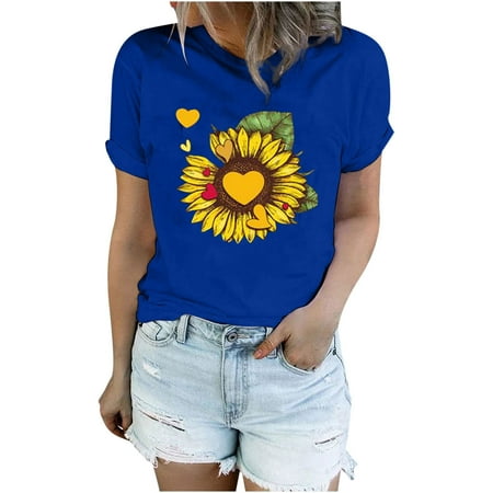 Corset Tops for Women Floral Women s Casual Fashion Summer Round-Neck T-Shirt Printed Loose Short Sleeve Tops Blouse Maternity Shirts Blue L
Corset Tops for Women Floral Women s Casual Fashion Summer Round-Neck T-Shirt Printed Loose Short Sleeve Tops Blouse Maternity Shirts Blue L