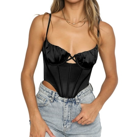 Liacowi Women Sexy Corset Crop Tops Push Up Bustier Boned Top Spaghetti Strap Slim Bodycon Cami Top Party Streetwear
Liacowi Women Sexy Corset Crop Tops Push Up Bustier Boned Top Spaghetti Strap Slim Bodycon Cami Top Party Streetwear