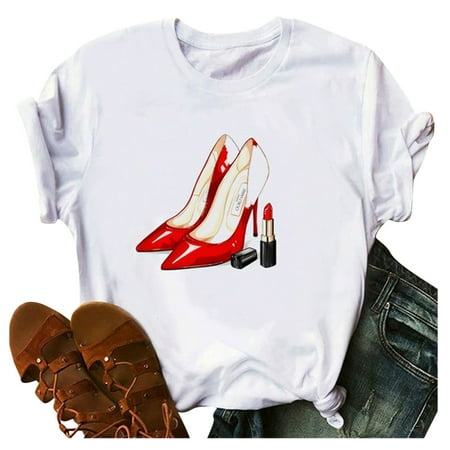 Clearance White Blouse for Women Workout Tops for Women Women s Fashion Floral Graphic Print Short Sleeve T-Shirt Casual Blouse Round-Neck Maternity Blouses White S
Clearance White Blouse for Women Workout Tops for Women Women s Fashion Floral Graphic Print Short Sleeve T-Shirt Casual Blouse Round-Neck Maternity Blouses White S