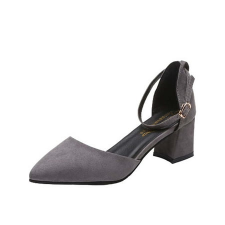 UHUYA Womens Sandals Square Toe Block Heels Sandals Summer Casual Pointed-toe Sandals Middle Heel Chunky Heel Metal Buckle Sandals Gray 35
UHUYA Womens Sandals Square Toe Block Heels Sandals Summer Casual Pointed-toe Sandals Middle Heel Chunky Heel Metal Buckle Sandals Gray 35