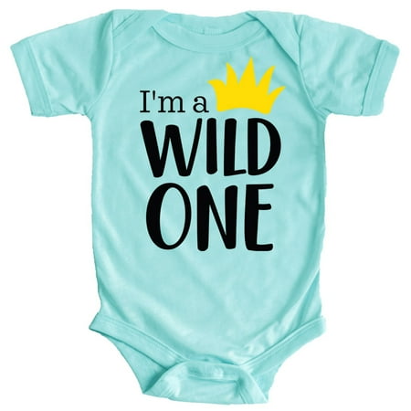 Boys 1st Birthday Outfit I m a Wild One Yellow Crown Boys 1st Birthday bodysuit