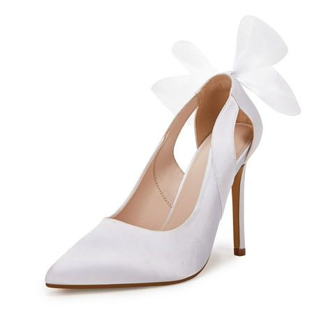 Women‘s Back Bowknot Pointed Toe High Heels Solid Color Slip On Cut-out Stiletto Heels Wedding Party Dress Shoes Prom Shoes
Women‘s Back Bowknot Pointed Toe High Heels Solid Color Slip On Cut-out Stiletto Heels Wedding Party Dress Shoes Prom Shoes