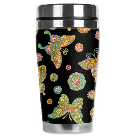 Mugzie brand 16-Ounce Stainless Steel Travel Mug with Insulated Wetsuit Cover - Paisley Butterflies (black)
Mugzie brand 16-Ounce Stainless Steel Travel Mug with Insulated Wetsuit Cover - Paisley Butterflies (black)