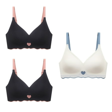 Gathered pair of breasts and girlish sports rims-free bra