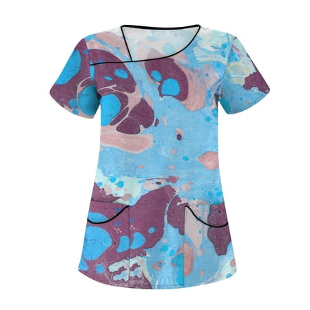 Yubatuo Independence Day Women Plus Size Scrubs Top with Pockets V-Neck Short Sleeve Printed Work Blouse for Women Sky Blue XL
Yubatuo Independence Day Women Plus Size Scrubs Top with Pockets V-Neck Short Sleeve Printed Work Blouse for Women Sky Blue XL